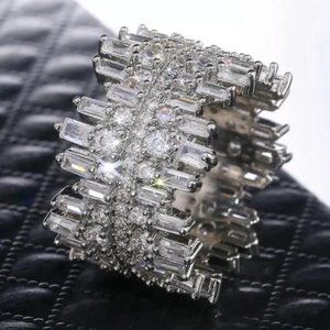 NEW 925 STERLING SILVER ROUND SQUARE RING